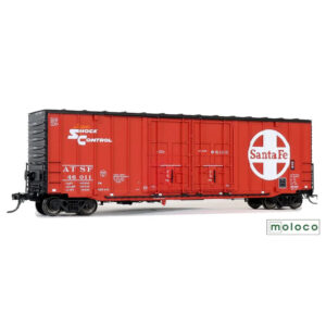 Moloco HO 50' ACF Hi-Cube Box Car Double Plug Door Santa Fe "Super Shock Control, 4-72"