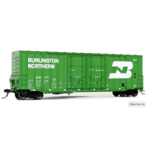 Moloco HO 50' ACF Hi-Cube Box Car Double Plug Door Burlington Northern "4-72"