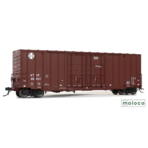 Moloco HO 50' ACF Hi-Cube Box Car Double Plug Door Santa Fe "Brown Repaint 1988"