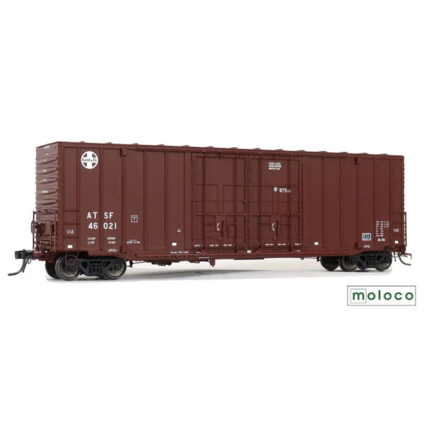 Moloco HO 50' ACF Hi-Cube Box Car Double Plug Door Santa Fe "Brown Repaint 1988"