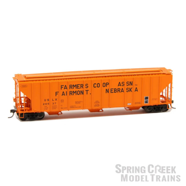 *Spring Creek Exclusive HO Scale Trains ExactRail Evans 4780 Covered Hopper Farmers CO-OP Fairmont, Nebraska "USLX"