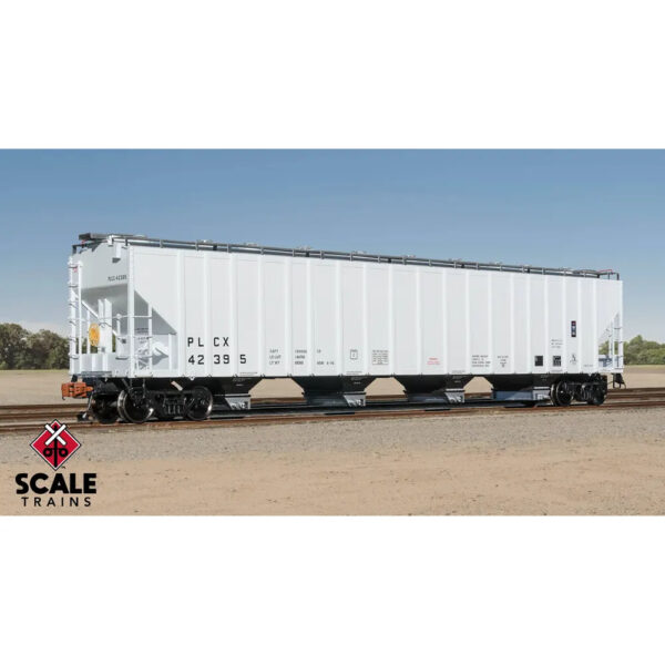 Scale Trains HO Rivet Counter PS 5820 Covered Hopper Pullman Leasing "PLCX, White"