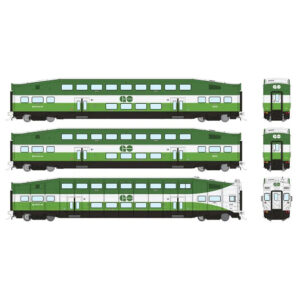 Rapido HO BiLevel Commuter Cars GO Transit Metrolinx "Series I Cab, Series IV Coach" 3 Pack