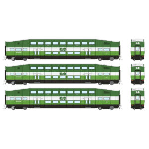 Rapido HO BiLevel Commuter Cars GO Transit Metrolinx "Series I Coach" 3 Pack