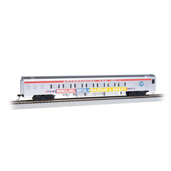 Bachmann HO 85' Smooth-Side Coach Ringling Bros. & Barnum & Bailey "Advertising" #1 w/ Lights