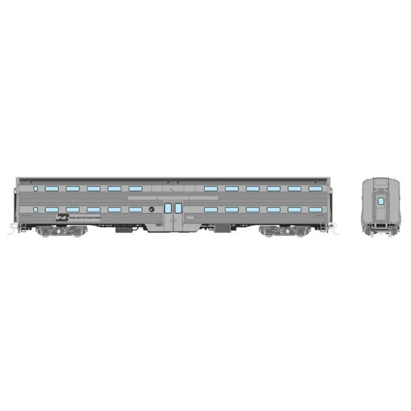 Rapido HO Budd Gallery Commuter Car Coach Burlington Northern - Unnumbered
