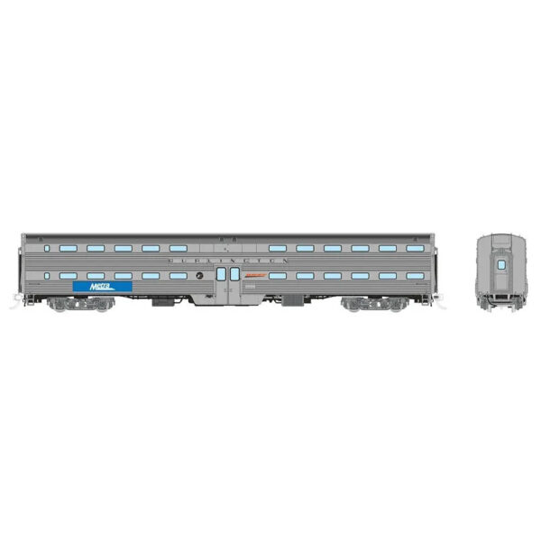 Rapido HO Budd Gallery Commuter Car Coach Metra "Burlington Nameboard" - Unnumbered