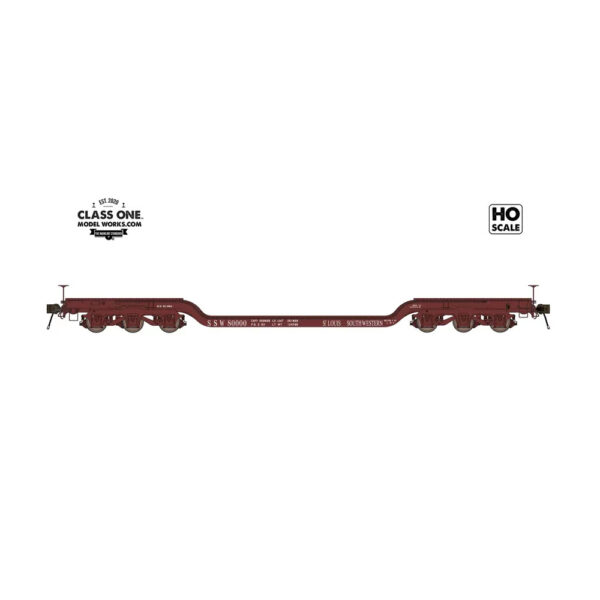 Class One Model Works HO GSC Heavy Duty Flat Car Cotton Belt "Square Style Jacking Pads, Wood Deck"