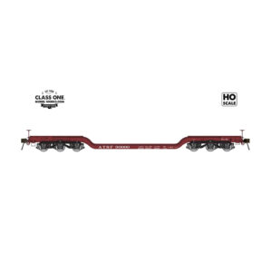 Class One Model Works HO GSC Heavy Duty Flat Car Santa Fe "Square Style Jacking Pads, Wood Deck"