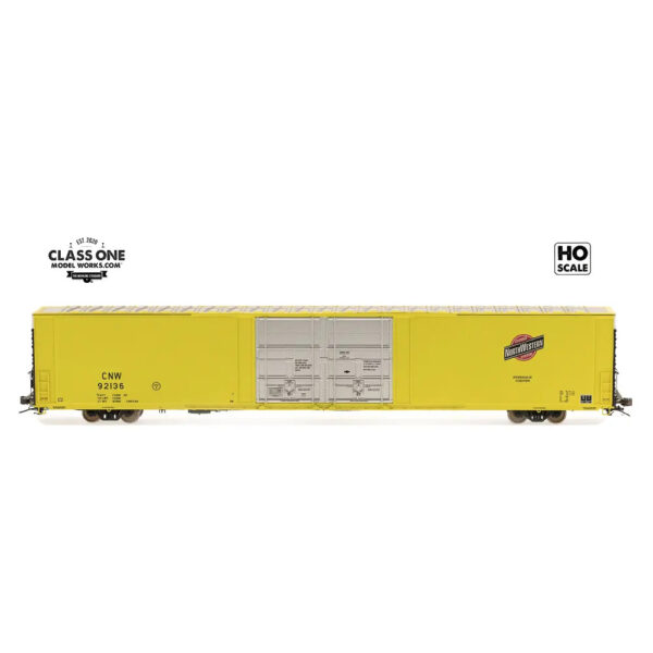 Class One Model Works HO 86' Thrall High Cube Box Car Chicago Northwestern "Zito Yellow"