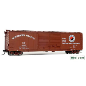 Moloco HO 50' NP Brainerd Built Center Double Door Box Car Northern Pacific "Arch, 1957 Delivery"