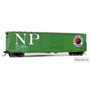 Moloco HO 50' NP Brainerd Built Center Double Door Box Car Northern Pacific "Green, 1970 Repaint"