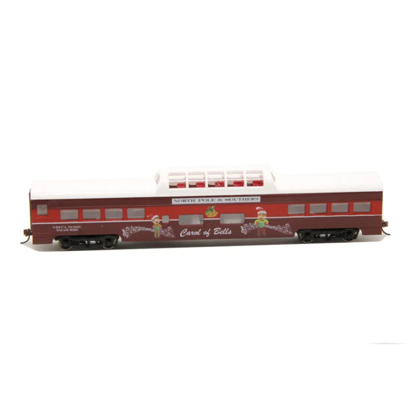 Con-Cor HO Mid-Train Dome Car North Pole & Southern "2023 Christmas Car, Carol of Bells"