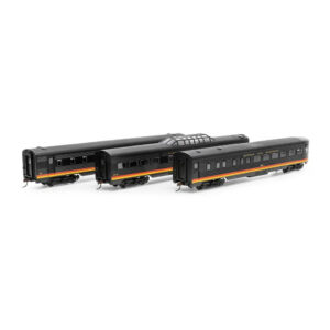 Athearn Roundhouse HO Streamline Passenger Cars Diner, Dome, Observation Kansas City Southern "40, 2005, 42" 3-Car Set