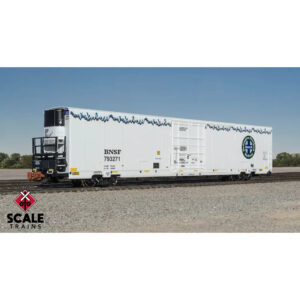 Scale Trains N Rivet Counter Trinity 82' 7883 Reefer BNSF "Carriver HVAC, Conspicuity Stripes" w/ DCC & Sound
