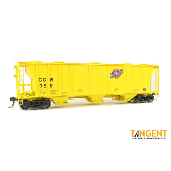 Tangent HO PS2 3215 Covered Hopper Chicago Great Western "Zito Yellow"