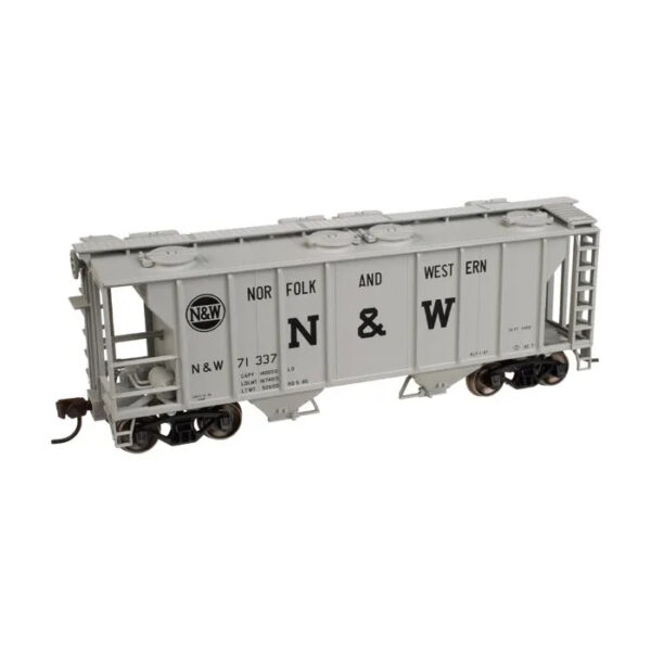 Atlas HO Trainman PS-2 2 Bay Covered Hopper Norfolk Western "Hamburger Logo"