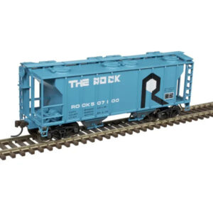 Atlas HO Trainman PS-2 2 Bay Covered Hopper Rock Island "Blue"