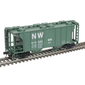 Atlas HO Trainman PS-2 2 Bay Covered Hopper Norfolk Western "Maintenance of Way"