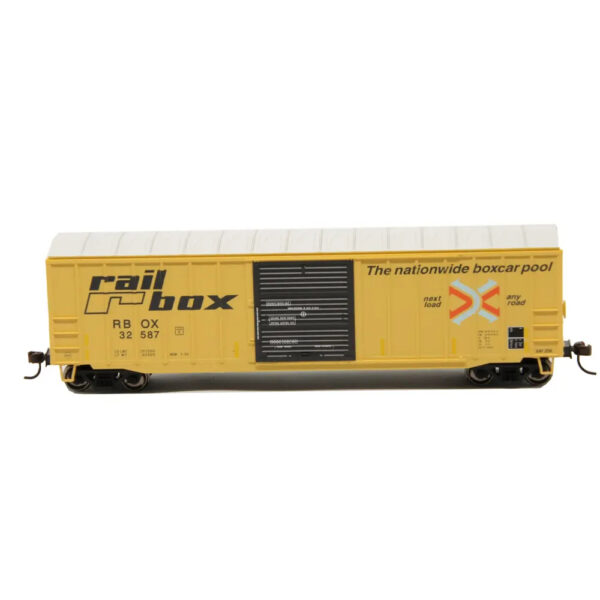 Atlas HO Trainman 50' ACF Box Car Railbox "Large Logo Faded, RBOX"