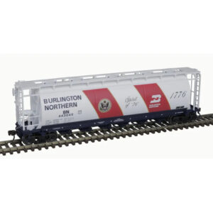 Atlas HO ACF 6 Bay Cylindrical Covered Hopper Brulington Northern "Bicentennial" #443045