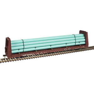 Atlas HO Trainman Bulkhead Flat Car Louisville & Nashville w/ Pipe Load