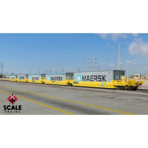 Scale Trains HO Rivet Counter PS Trinity Backpacker Well Car Trailer Train "Fantasy, Maersk Scheme w/ Containers" #64019