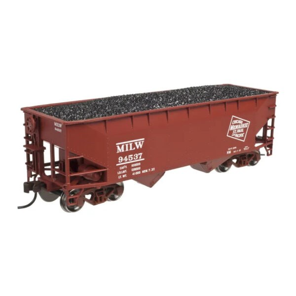 Atlas HO Trainman 2 Bay Offset Hopper Milwaukee Road "CMStP&P" 3 pack