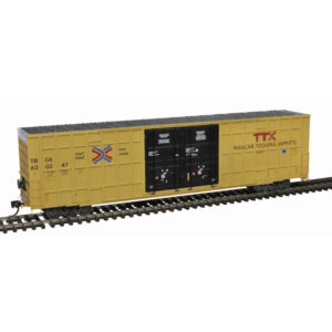 Atlas HO 60' Gunderson 7550 Double Door High Cube Box Car TTX "TBOX, Red Logo High Reporting Mark"