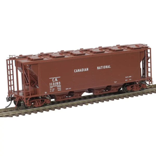 Atlas HO Slab Side Covered Hopper Canadian National "12 Hatch, Closed Sill, As Delivered"
