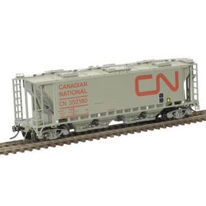 Atlas HO Slab Side Covered Hopper Canadian National "6 Hatch, Open Sill"