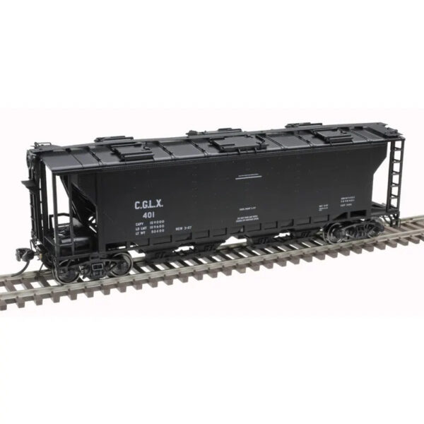Atlas HO Slab Side Covered Hopper CGLX "6 Hatch, Open Sill"