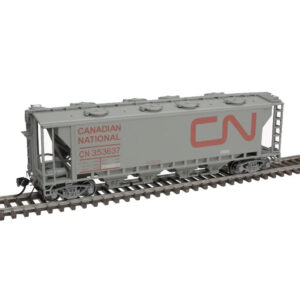 Atlas HO Slab Side Covered Hopper Canadian National "8 Hatch, Open Sill"