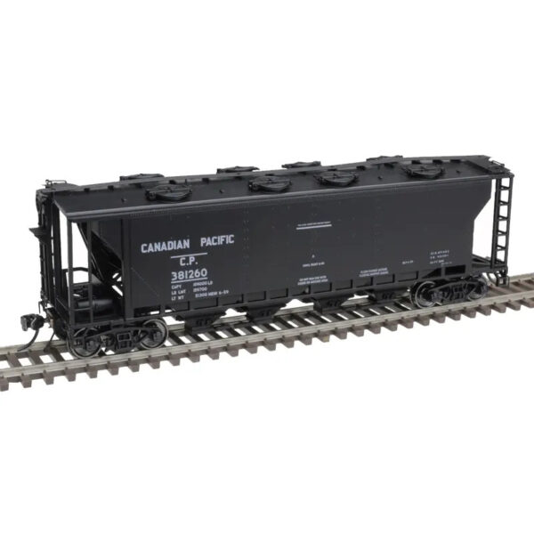 Atlas HO Slab Side Covered Hopper Canadian Pacific "8 Hatch, Open Sill, Block"
