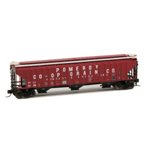Intermountain N Pullman Standard 4750 Covered Hopper Pomeroy Co-Op Grain "Pomeroy & Knoke, Iowa"