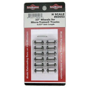 Intermountain N 33" Brass Insulated Wheelsets (Micro-Trains Trucks, Axle Length: 0.537") 12 Pack