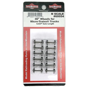 Intermountain N 36" Brass Insulated Wheelsets (Micro-Trains Trucks, Axle Length: 0.537") 12 Pack