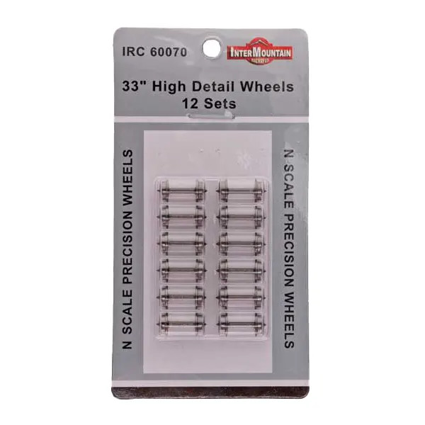 Intermountain N 33" High Detail Brass Insulated Wheelsets (Axle Length: 0.554") 12 Pack