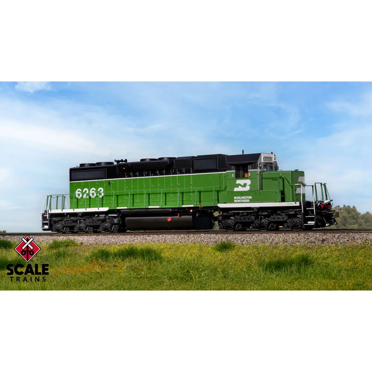Scale Trains HO Rivet Counter SD38-2 Burlington Northern "White Face with Pinstripe" w/ DCC & Sound