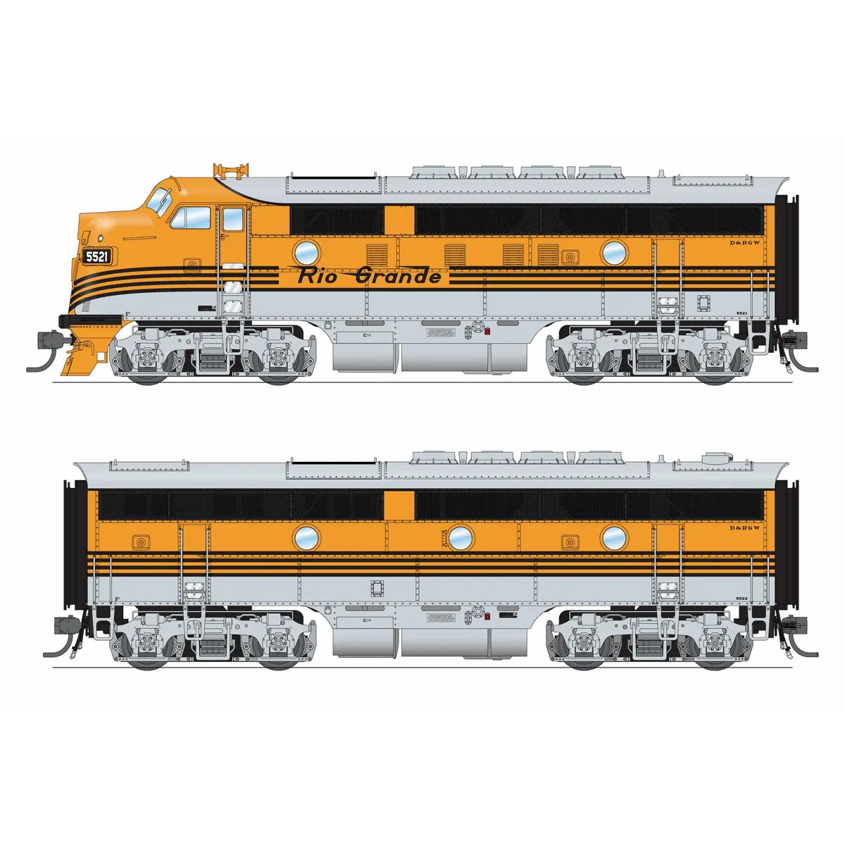 Broadway Limited Stealth HO F3A&B Denver & Rio Grande "Prospector"