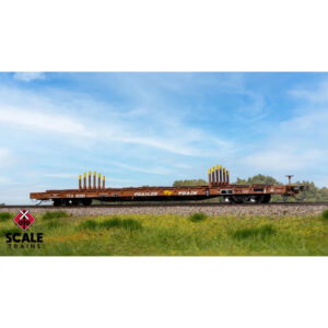 Scale Trains HO Rivet Counter F68BH Finger Rack Car Trailer Train "Oxide Red, Faded"