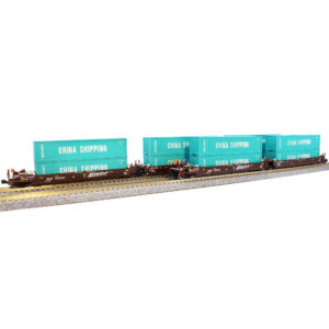 Kato N Gunderson Maxi I Double Stack BNSF "Wedge, w/ China Shipping Containers"
