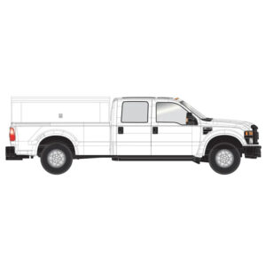 Atlas HO Ford 2008 F-350 Crew Cab Pickup White w/ Utility Cover