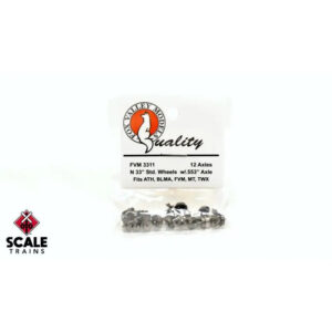 Scale Trains N Fox Valley Models 33" Standard Wheelsets ".553 axle: ATL, CC, IMR, MDC" 12 Pack