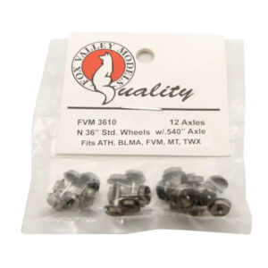 Scale Trains N Fox Valley Models 36" Standard Wheelsets ".540” axle: ATH, BLMA, FVM, MT, SXT, TWX" 12 Pack