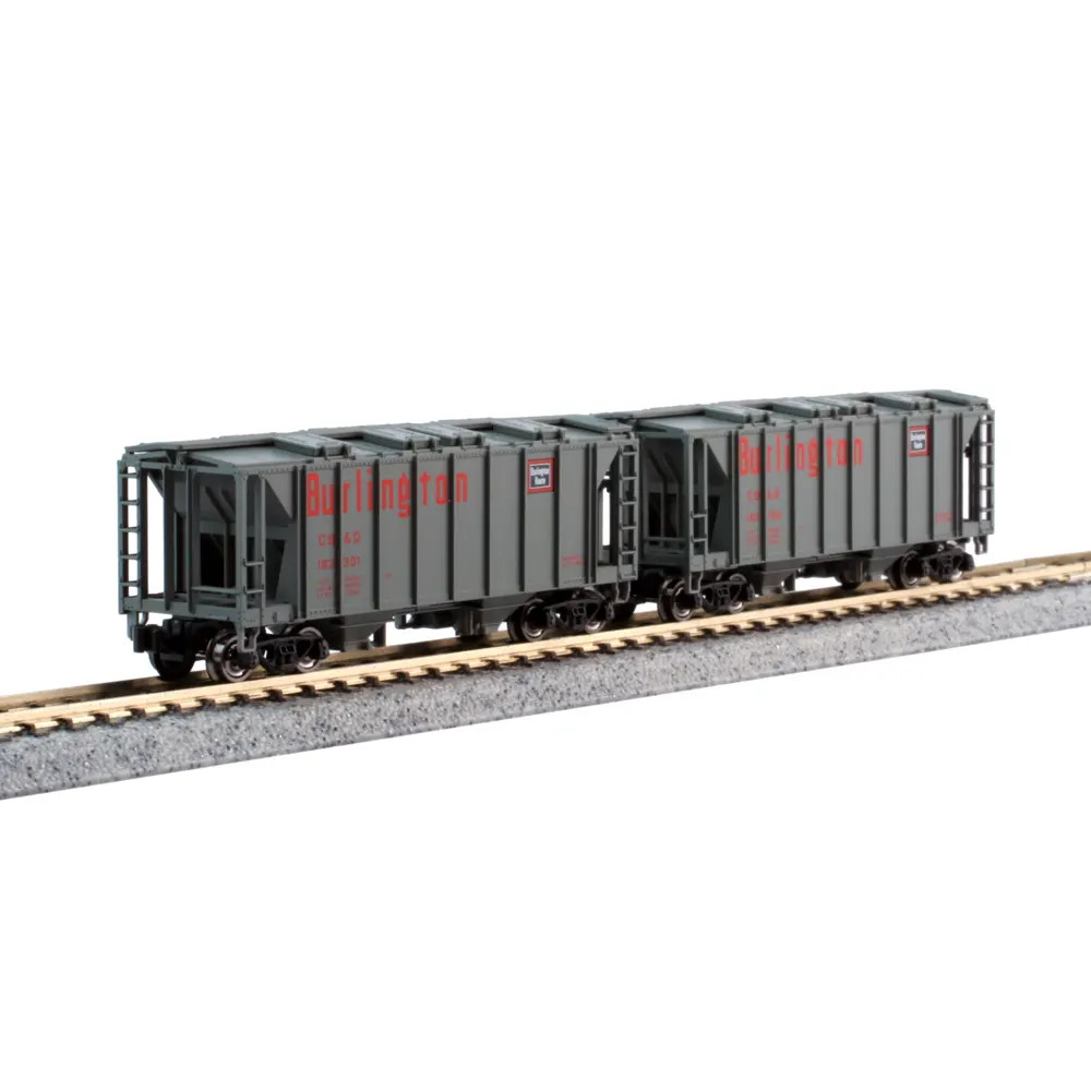 Kato N ACF 2-Bay Covered Hopper 8 Car Set (ATSF #181555 & 181610, CB&Q #182266 & 182301, C&O #800 & 1010, UP #210 & 409) - Image 2