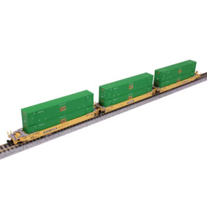Kato N Gunderson Maxi IV Double Stack Trailer Train "Speed Logo, w/ EMP Containers" #732256