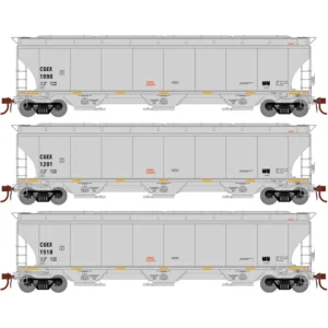 Athearn Genesis HO Trinity 3 Bay Covered Hopper Cargill "Plain, CGEX" 3 Pack