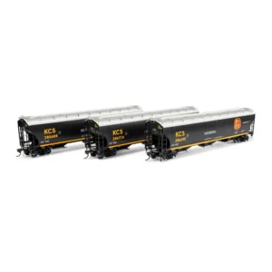 Athearn Genesis HO Trinity 3 Bay Covered Hopper Kansas City Southern "Southern Belle" 3-Pack