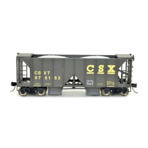 English's Model Railroad HO 70 Ton 2 Bay Ballast Hopper with Side Chutes CSX "Black" - Kit